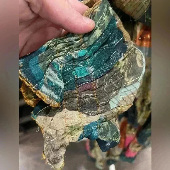 KILLA GATHERED PRINTED FIL COUPÉ GEORGETTE MIDI DRESS ORIGINAL COST $650 - Picture 3 of 15